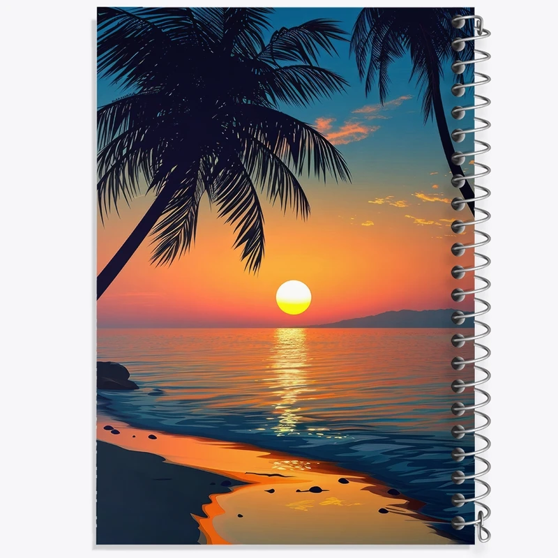 دفتر مشق 100 برگ خندالو طرح منظره غروب کد F2661