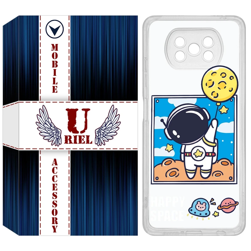 کاور یوریل مدل Clear کد 7 طرح فضانورد مناسب برای گوشی موبایل شیائومی Poco X3 / X3 Pro / X3 NFC