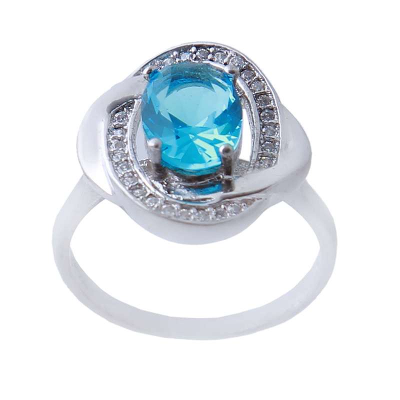 انگشتر نقره زنانه بازرگانی میلادی مدل توپاز کد AWR_704