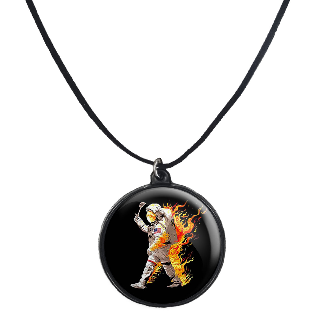 گردنبند پرمانه طرح فضانورد کد pmb.10431 مدل دو طرفه