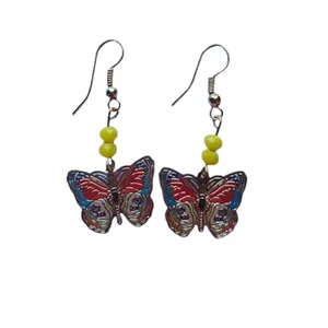 گوشواره دخترانه مدل آویز طرح پروانه کد EPK046