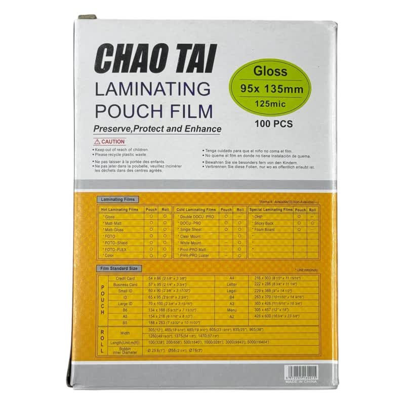 طلق پرس براق مدل 125 میکرون بسته 100 عددی