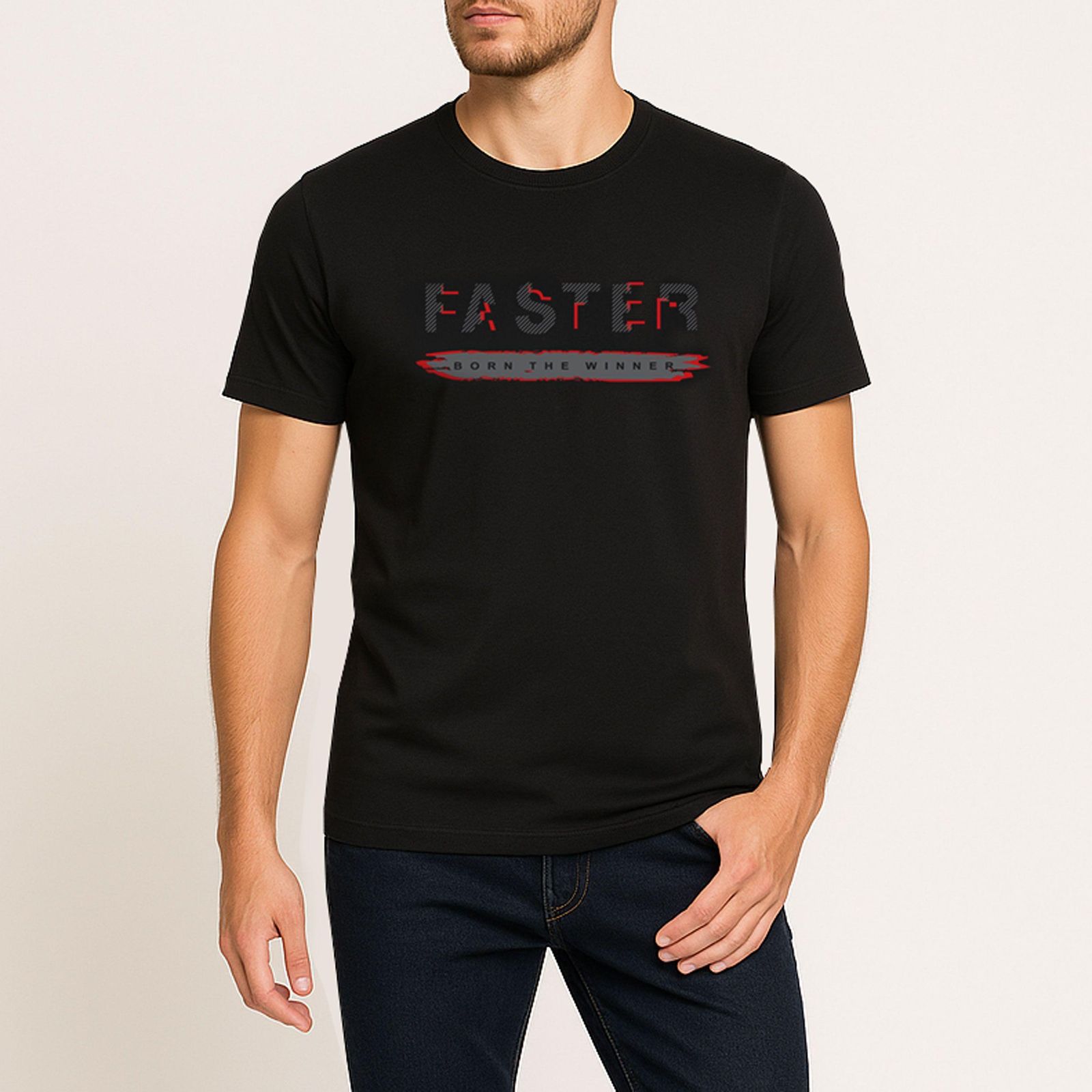 تی شرت آستین کوتاه مردانه موها فیتنس مدل FASTER-B -  - 1