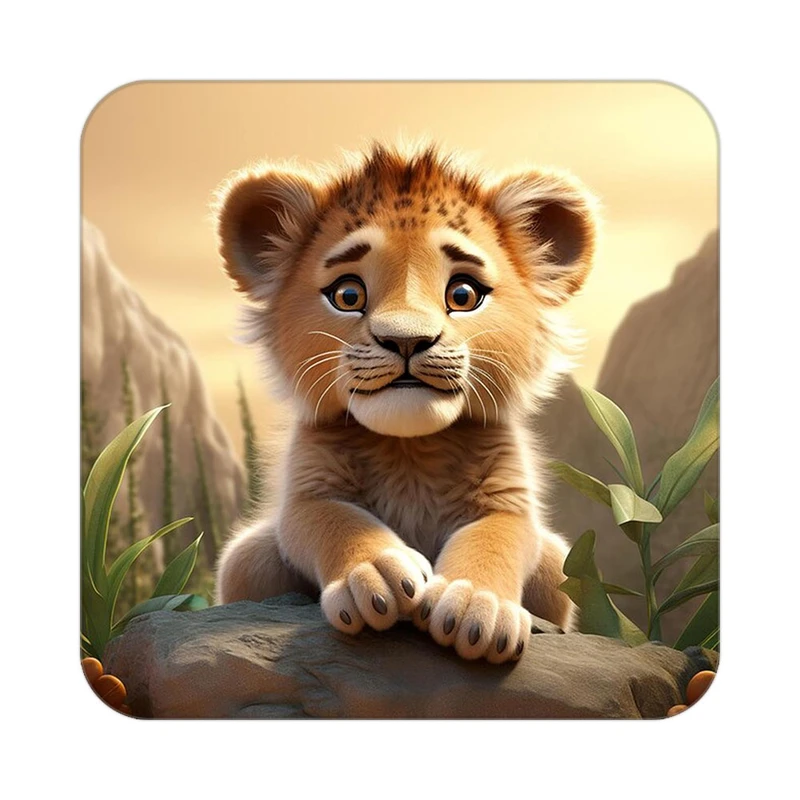 زیر لیوانی کاکتی طرح حیوانات کارتونی مدل mp27247