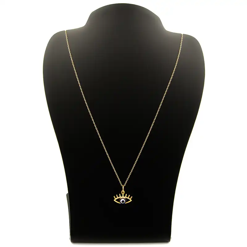 گردنبند طلا 18 عیار زنانه کاپانی طرح چشم نظر کد KN046