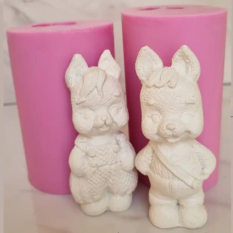 قالب شمع مدل خرگوش دختر و پسر بسته 2 عددی