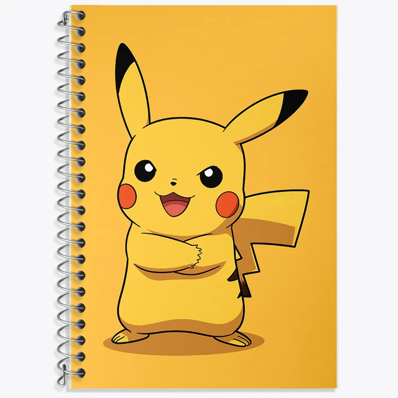 دفتر زبان 50 برگ خندالو مدل سه خط طرح انیمه پوکمون (pokemon) کد F7037