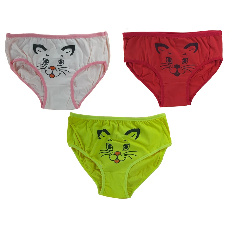 شورت زنانه مدل پنبه ای طرح گربه کد 64 مجموعه 3 عددی