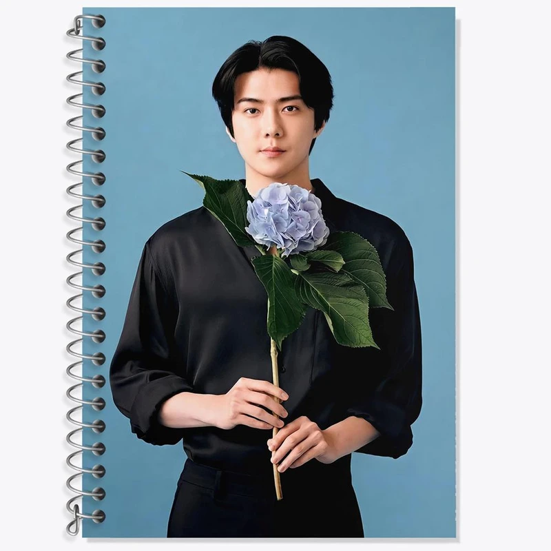 دفتر زبان 50 برگ خندالو مدل دو خط طرح سهون گروه اکسو EXO کد 13460