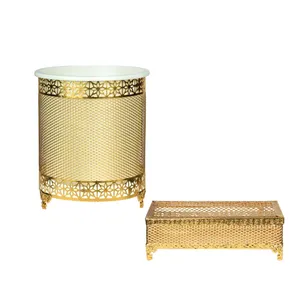 ست سطل و جا دستمالی کد B7001-G بسته دو عددی