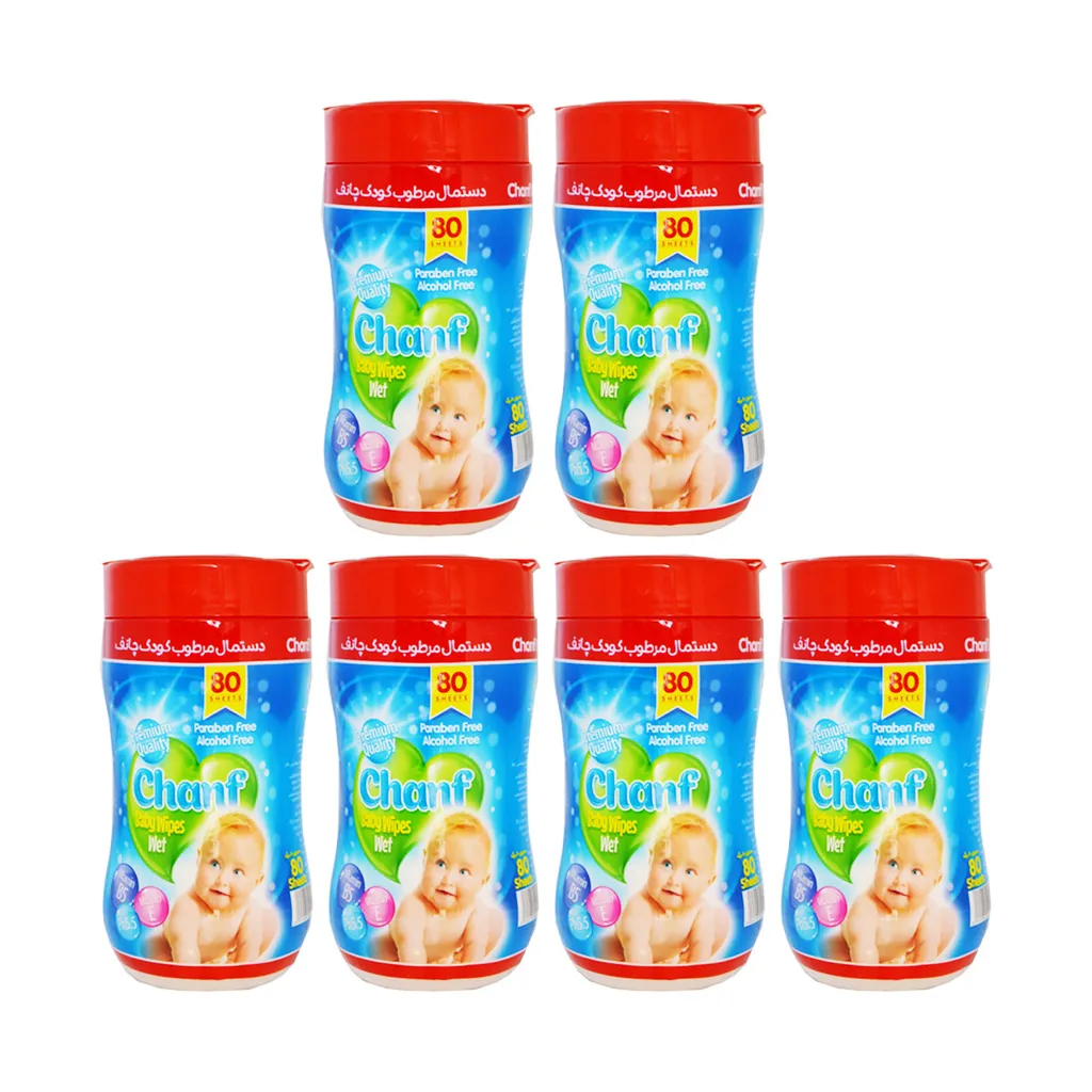 دستمال مرطوب کودک چانف مدل sensetive مجموعه 6 عددی