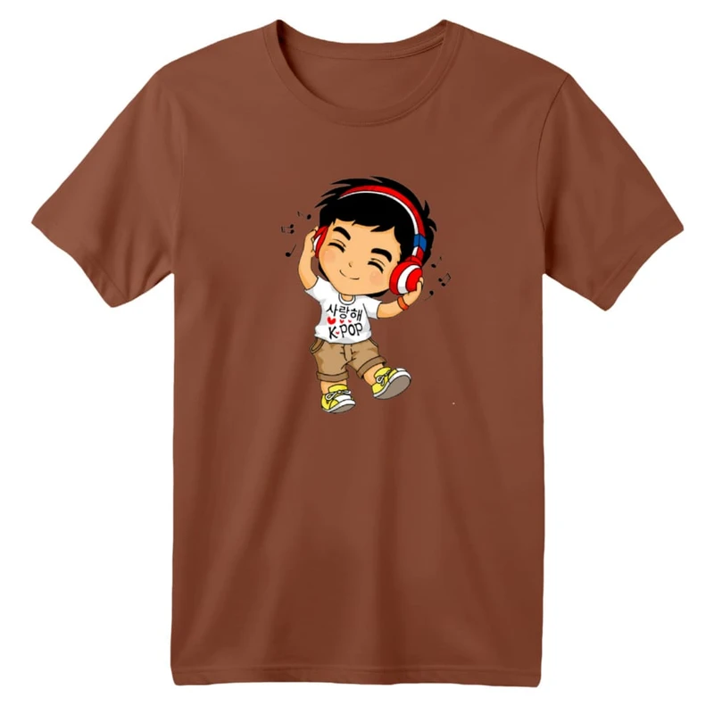 تی شرت آستین کوتاه بچگانه مدل پسرک هدفون