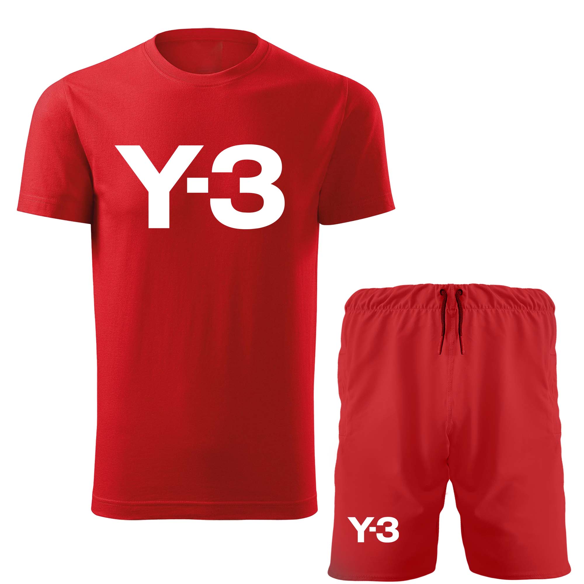 ست تی شرت آستین کوتاه و شلوارک مردانه مدل 14010719 رنگ قرمز