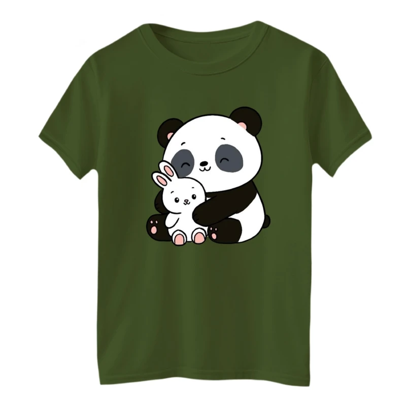 تی‌شرت لانگ آستین کوتاه بچگانه مدل پاندا و خرگوش