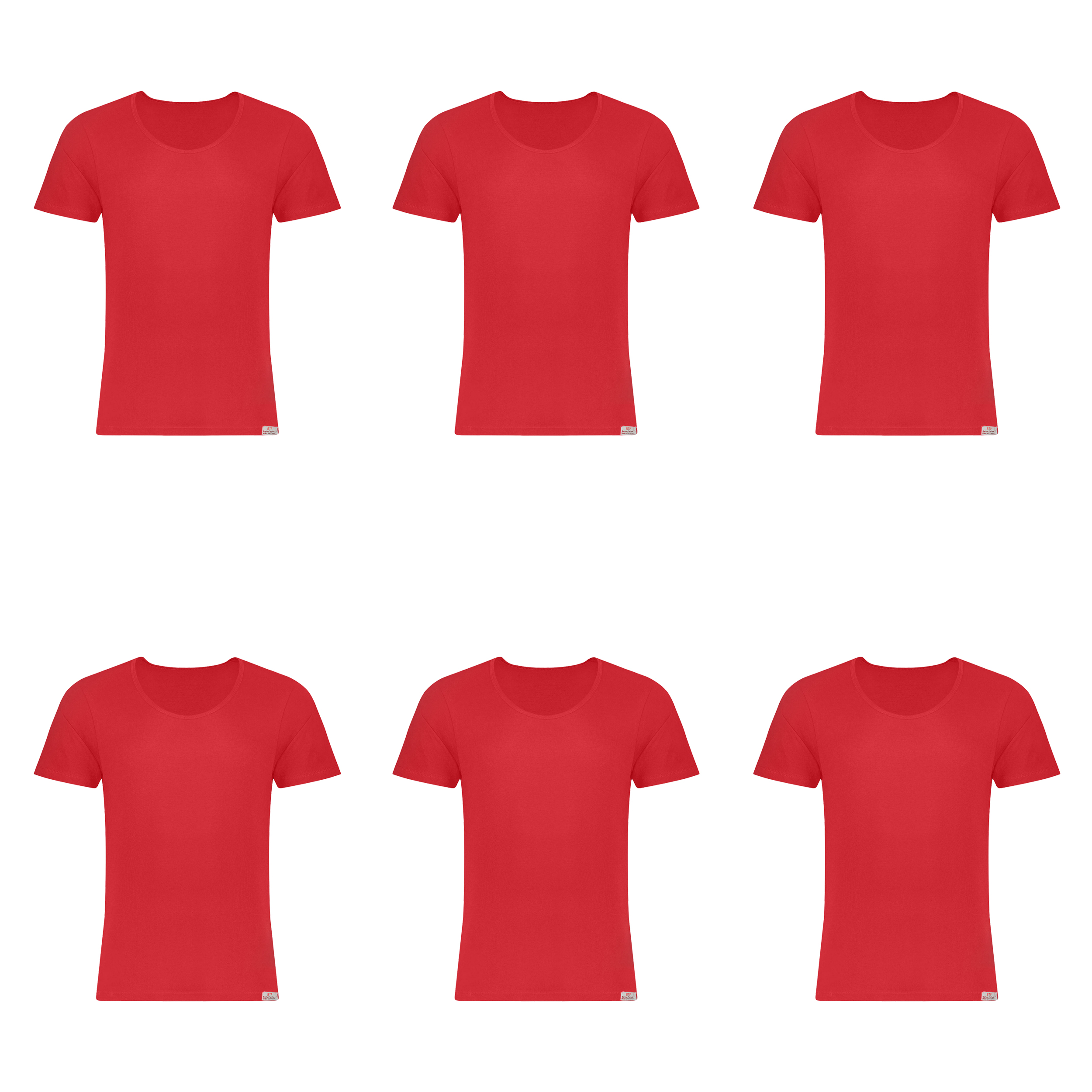 زیرپوش آستین دار مردانه برهان تن پوش مدل 2-02  رنگ قرمز بسته 6 عددی