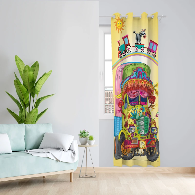  پرده مدل کامیون مخمل پانچی کد 324L سایز 140x280 سانتی متر