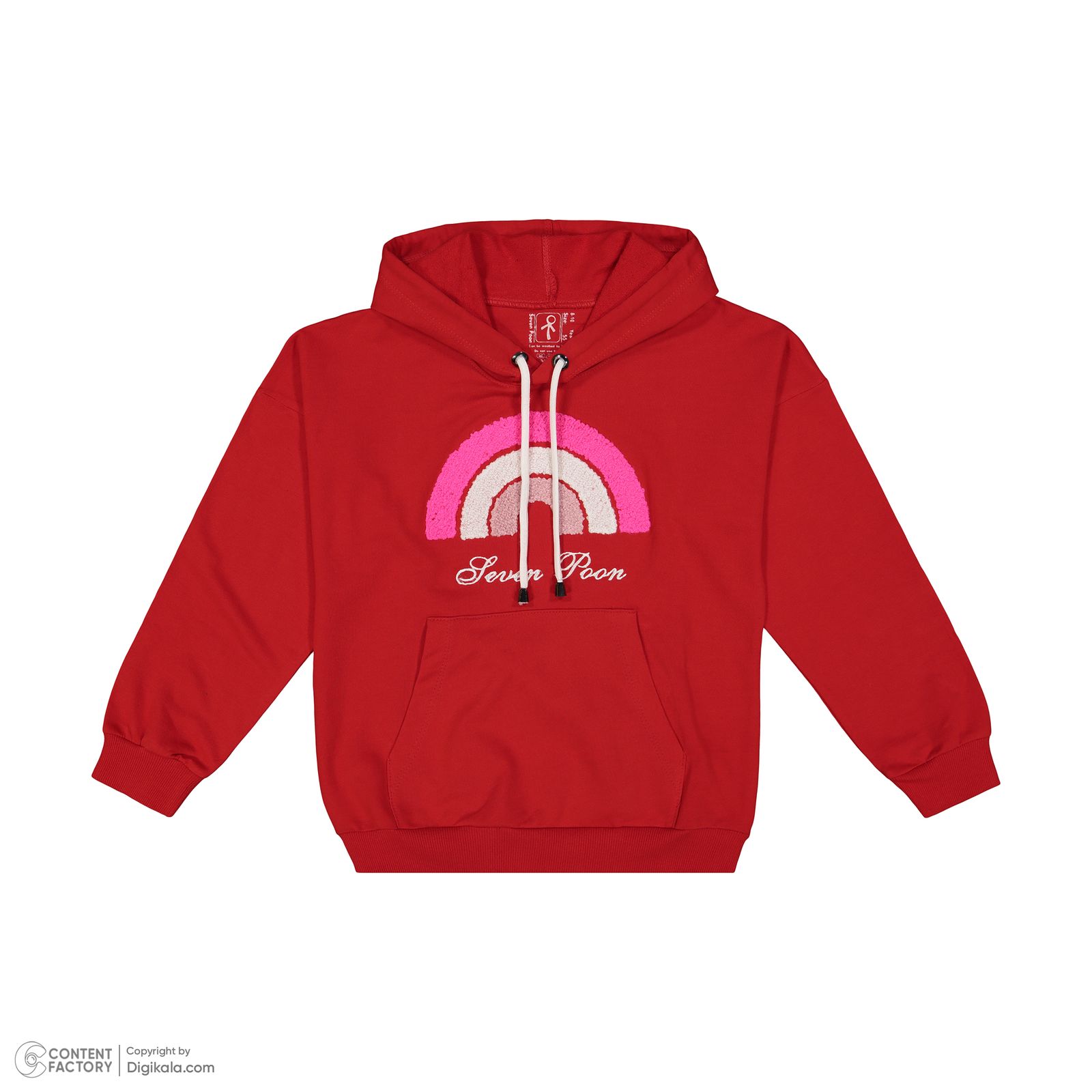 هودی دخترانه سون پون مدل 1251 رنگ قرمز -  - 3