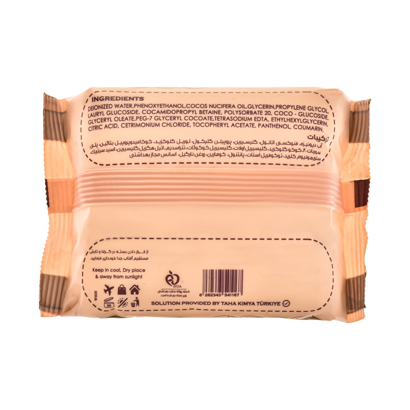 دستمال مرطوب سون کوئین مدل نارگیل بسته 27 عددی