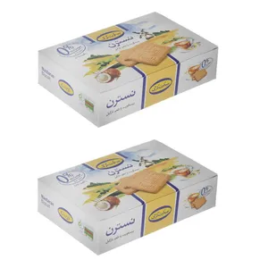 بیسکویت نسترن بدون شکر با طعم نارگیل گرجی - 350 گرم بسته 2 عددی