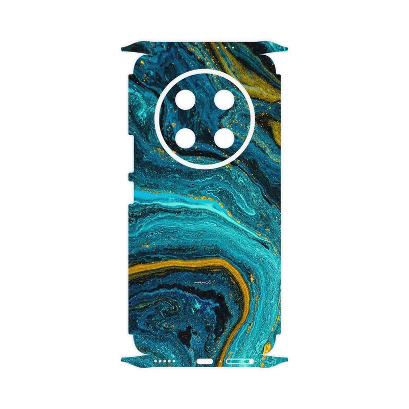 برچسب پوششی ماهوت مدل Turquoise marblewith golden streaks-FullSkin مناسب برای گوشی موبایل آنر X9c