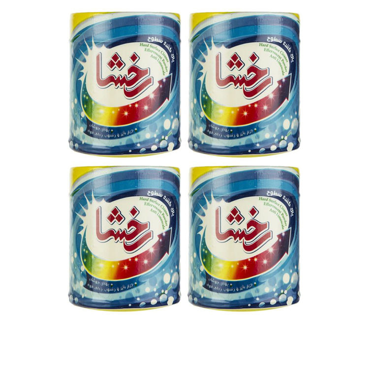 پودر تمیزکننده جوشان سطوح رخشا مدل ue وزن 500 گرم بسته 4 عددی