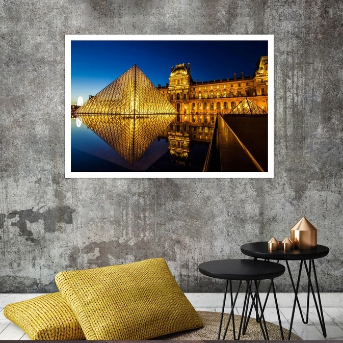 تابلو بکلیت طرح Louvre Museum مدل قاب شاسی W-s8076