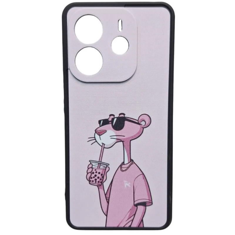 کاور طرح پلنگ صورتی مدل N14 مناسب برای گوشی موبایل شیائومی Redmi Note 14 4G