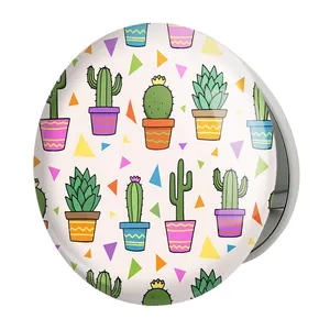 آینه جیبی خندالو طرح کاکتوس مدل تاشو کد 5292 