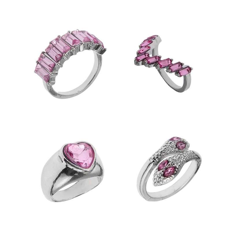 انگشتر زنانه برانت مدل مار مصری لوکس مجموعه 4 عددی