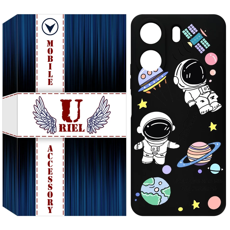 کاور یوریل قاب مدل KSH کد 25 طرح فضانوردان مناسب برای گوشی موبایل شیائومی Redmi 13C 4G / Poco C65