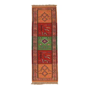 گلیم دستبافت یک متری مدل سفره کردی کد 4040110