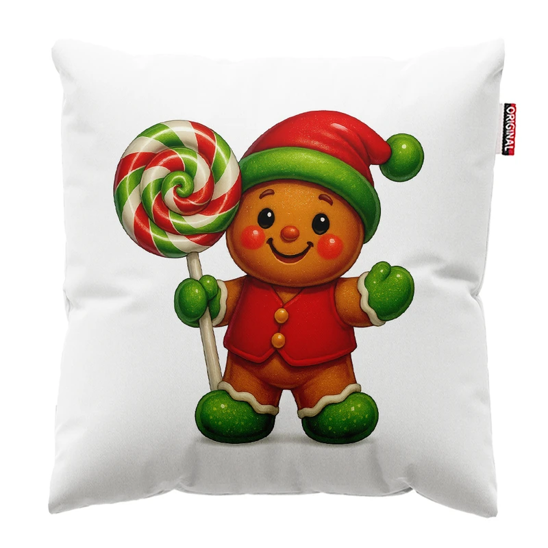 کوسن پاد آفرین مدل کریسمس طرح کوکی بیسکویتی کد PK402471 سایز 40*40 سانتی متر