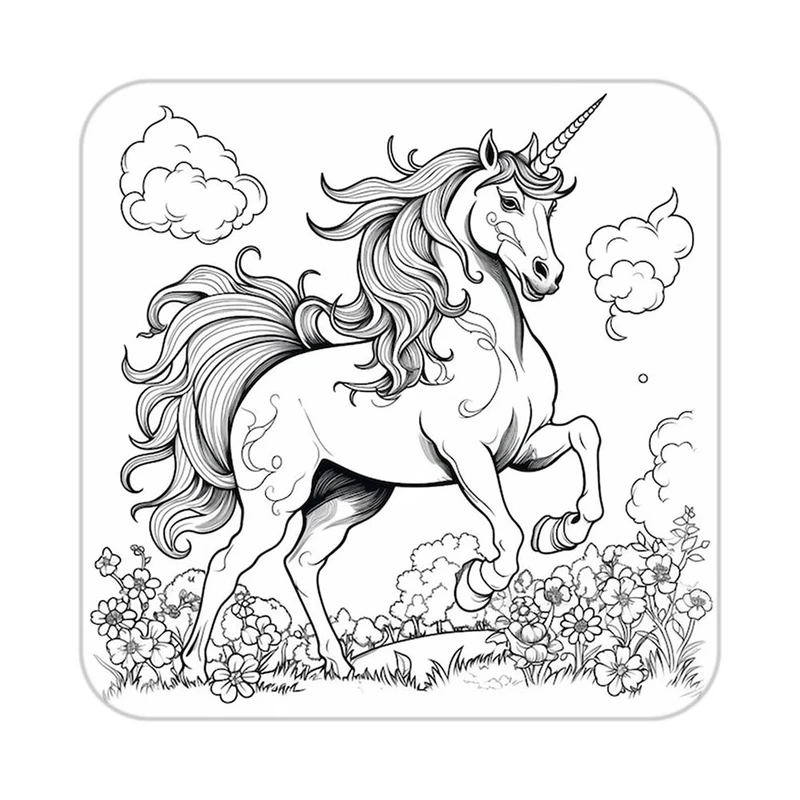 زیر لیوانی کاکتی طرح اسب تک شاخ و یونیکورن مدل mp29397