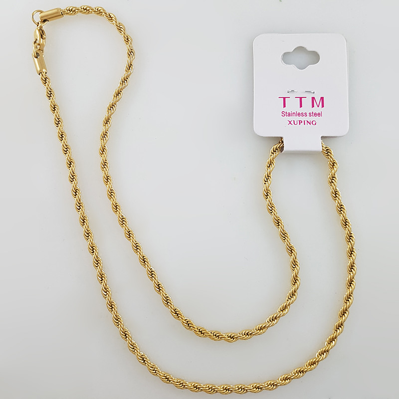 زنجیر زنانه ژوپینگ مدل طنابی ضخیم کد 50cm زنجیر زنانه ژوپینگ مدل طنابی ضخیم کد 50cm