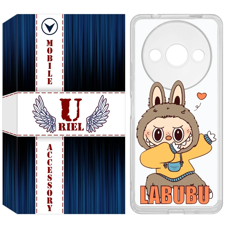 کاور یوریل قاب مدل Clear کد 104 طرح لبوبو Labubu مناسب برای گوشی موبایل شیائومی Redmi A3 / A3x