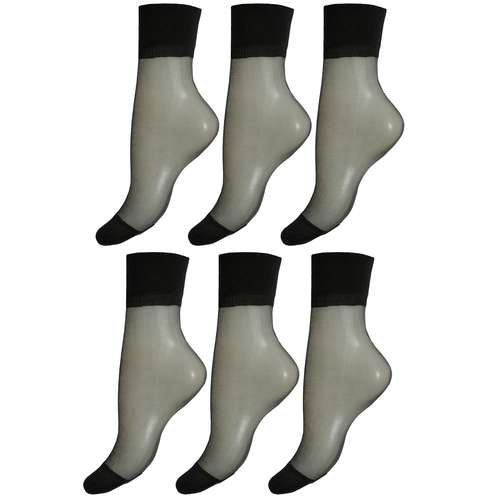 جوراب زنانه مونیل مدل ساده پارازین رنگ مشکی بسته 6 عددی