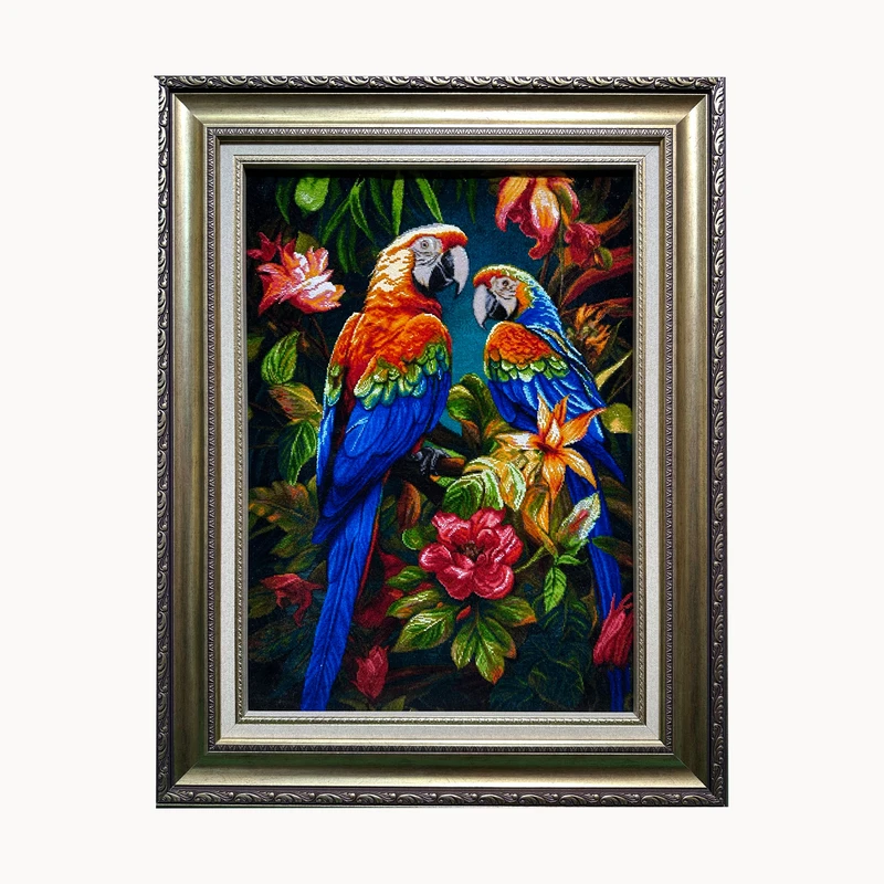 تابلو فرش دستباف طرح طوطی کد ۲۱۴۰۹۲۳۸