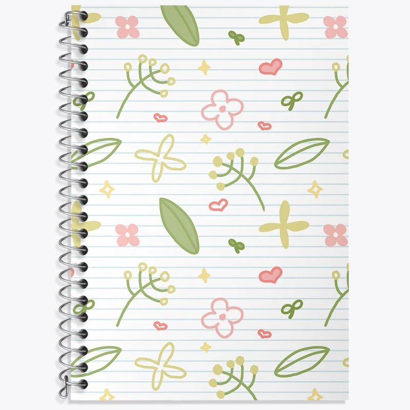 دفتر زبان 50 برگ خندالو مدل دو خط طرح گل گلی کد N400