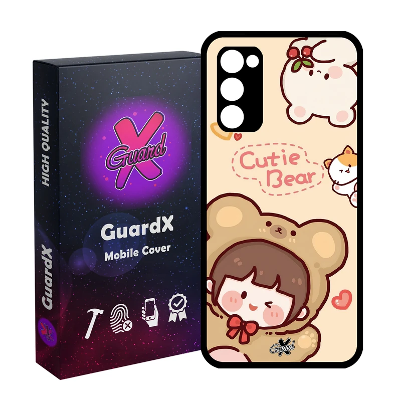 کاور گارد ایکس طرح خرسی مدل Glass10506 مناسب برای گوشی موبایل سامسونگ Galaxy S20 FE