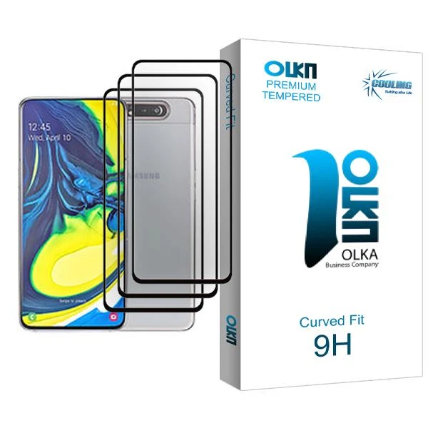 محافظ صفحه نمایش کولینگ مدل Olka Glass MIX003 مناسب برای گوشی موبایل سامسونگ Galaxy A80 بسته سه عددی