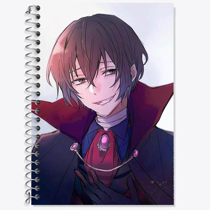 دفتر زبان 50 برگ خندالو مدل دو خط طرح دازای سان انیمه سگ های ولگرد بانگو کد 15663