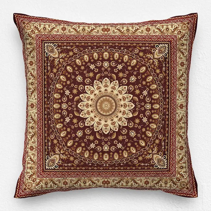 کاور کوسن مدل قالی دورو طرح دار کد 140048