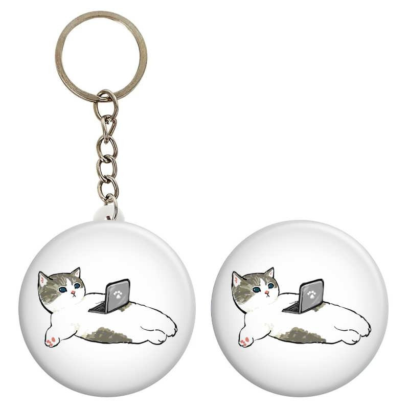 پیکسل گالری باجو طرح حیوان گربه ملوس کد cat 48 به همراه جاکلیدی