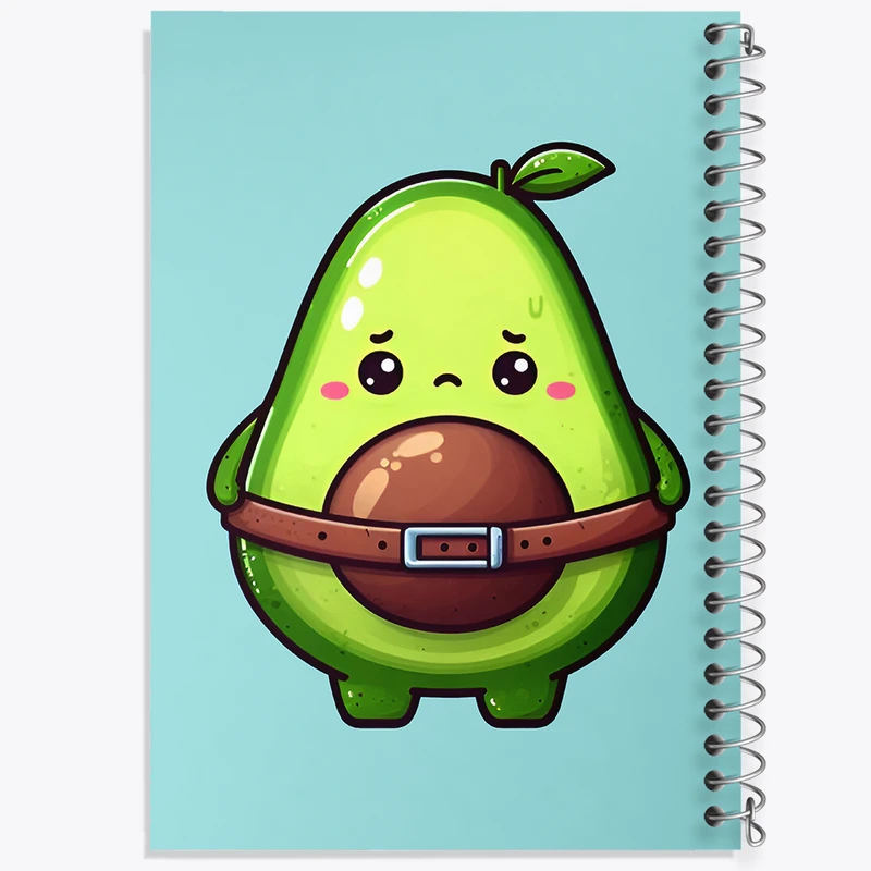 دفتر ژورنال نویسی 50 برگ خندالو مدل نقطه ای طرح آووکادوی ناراحت کد F7968