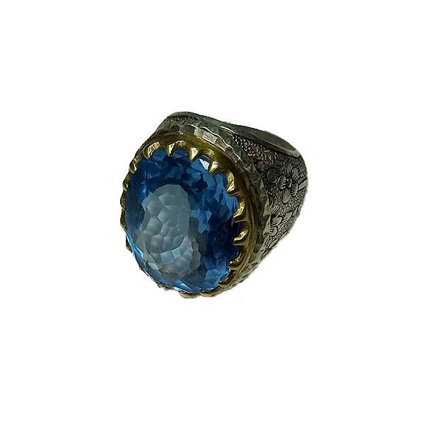 انگشتر نقره مردانه مدل توپاز KJA2