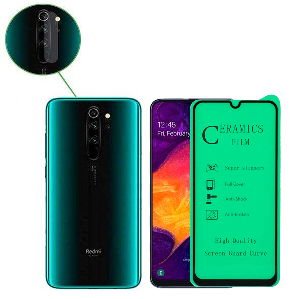محافظ صفحه نمایش لئو مدل GCGLNZ_RN8P_2 مناسب برای گوشی موبایل شیائومی REDMI NOTE 8 PRO به همراه محافظ لنز دوربین