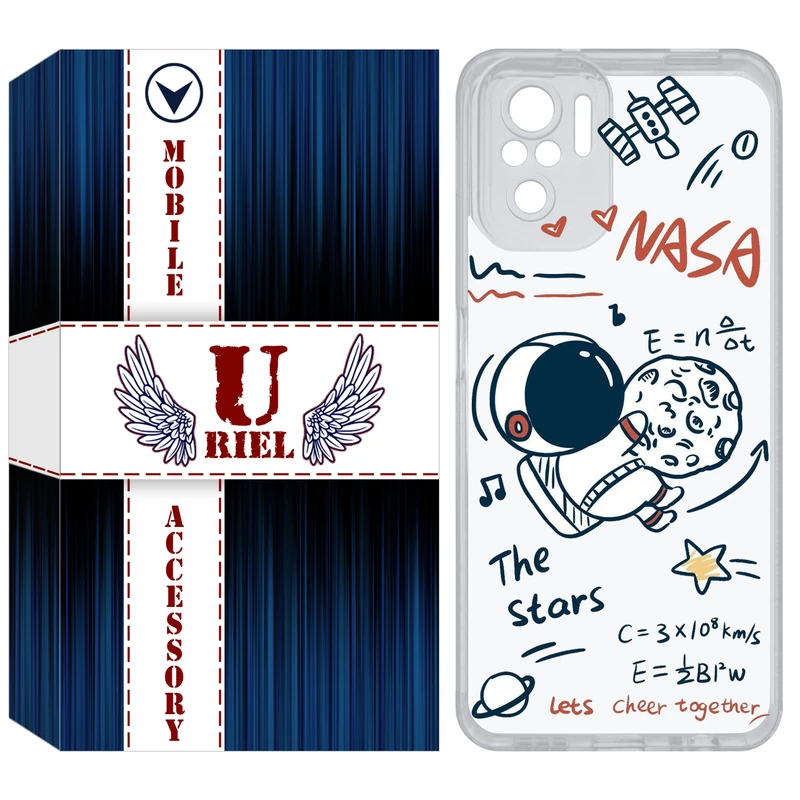 کاور یوریل مدل Clear کد 27 طرح ناسا مناسب برای گوشی موبایل شیائومی Redmi Note 10 4G / Note 10S / Poco M5s