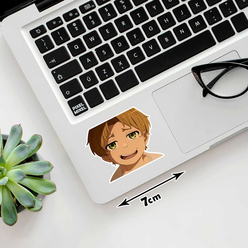 استیکر لپ تاپ پیکسل میکسل مدل انیمه mushoku tensei مجموعه 3 عددی