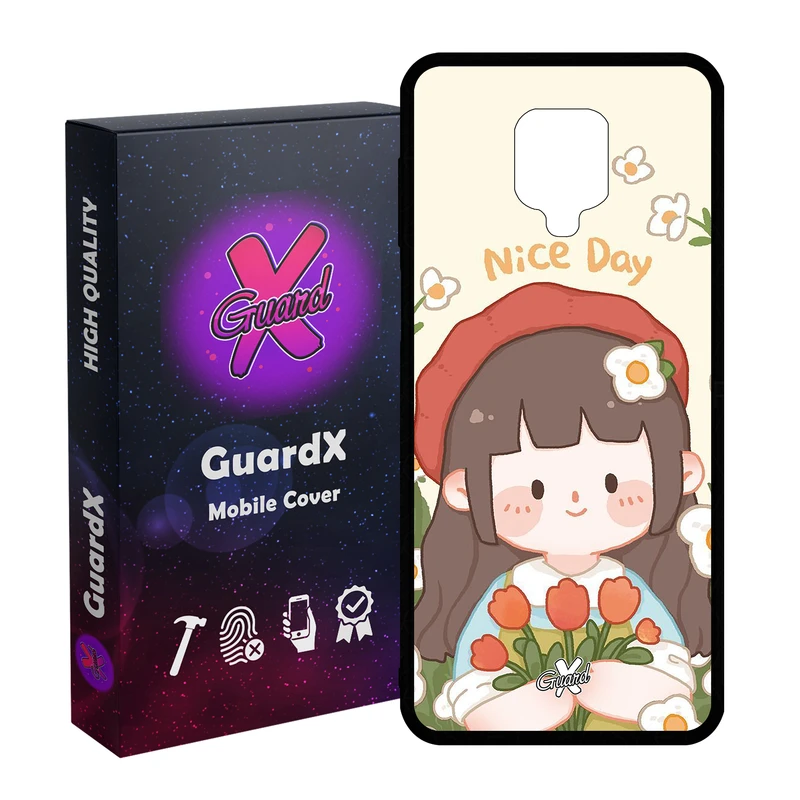 کاور گارد ایکس طرح Girl مدل Glass10633 مناسب برای گوشی موبایل شیائومی Redmi Note9 Pro/Note 9 Pro Max/Redmi Note 9S/MI Poco M2 Pro
