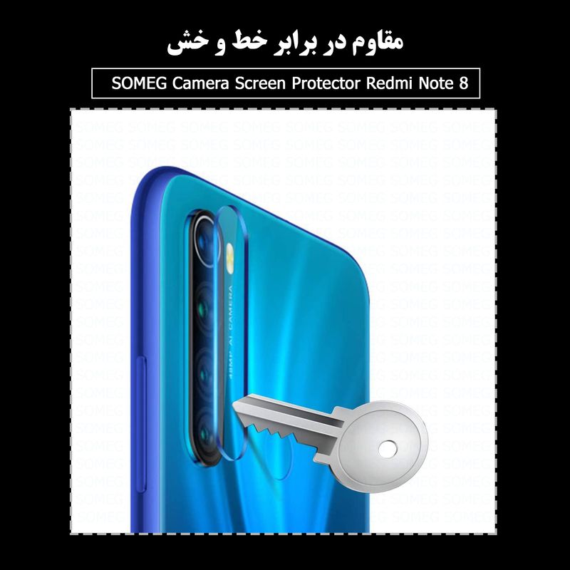 محافظ صفحه نمایش سومگ مدل SMG-Dual مناسب برای گوشی موبایل شیائومی Redmi Note 8 به همراه محافظ لنز دوربین